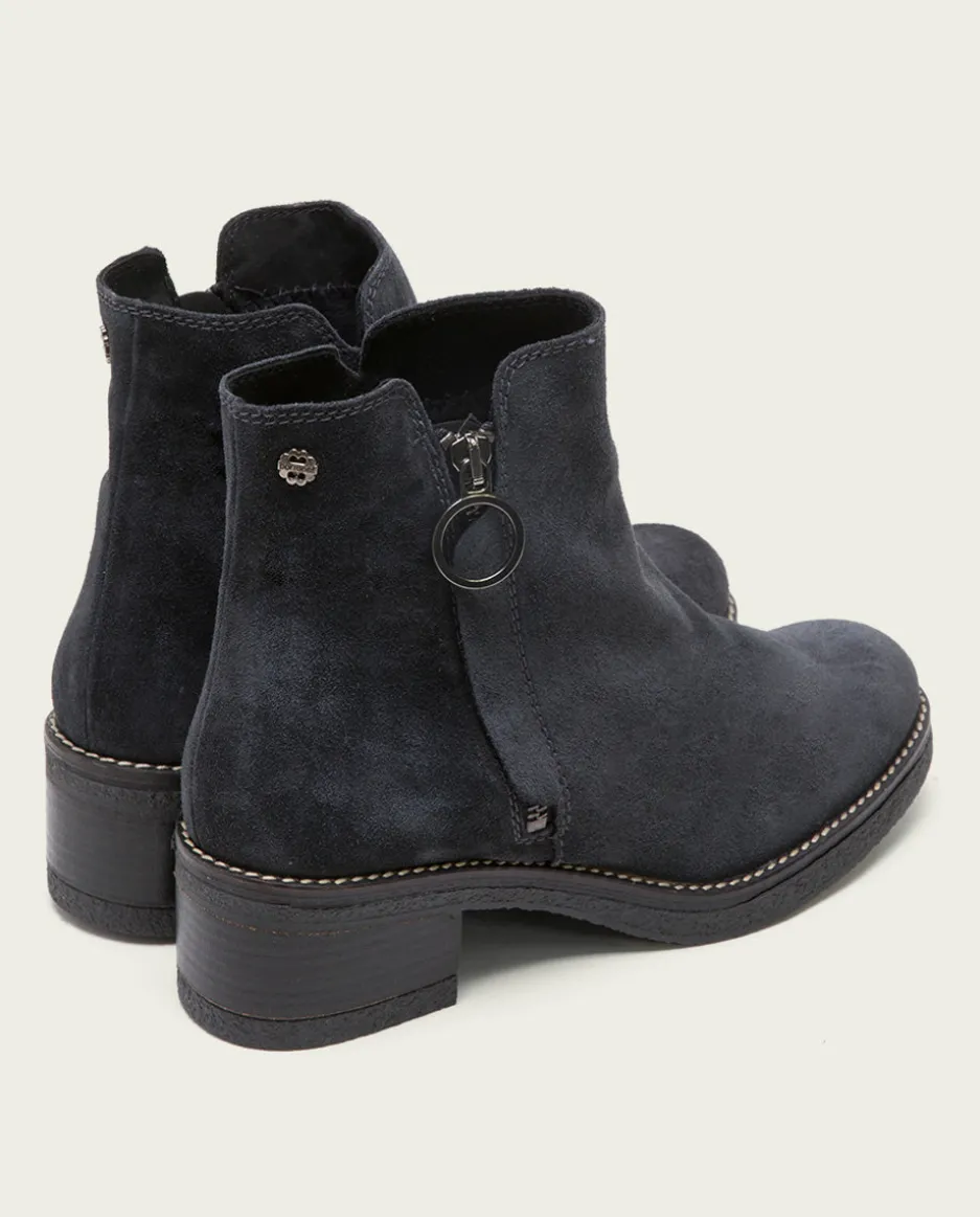 Botines Planos Carbon Con Cremallera Poppy