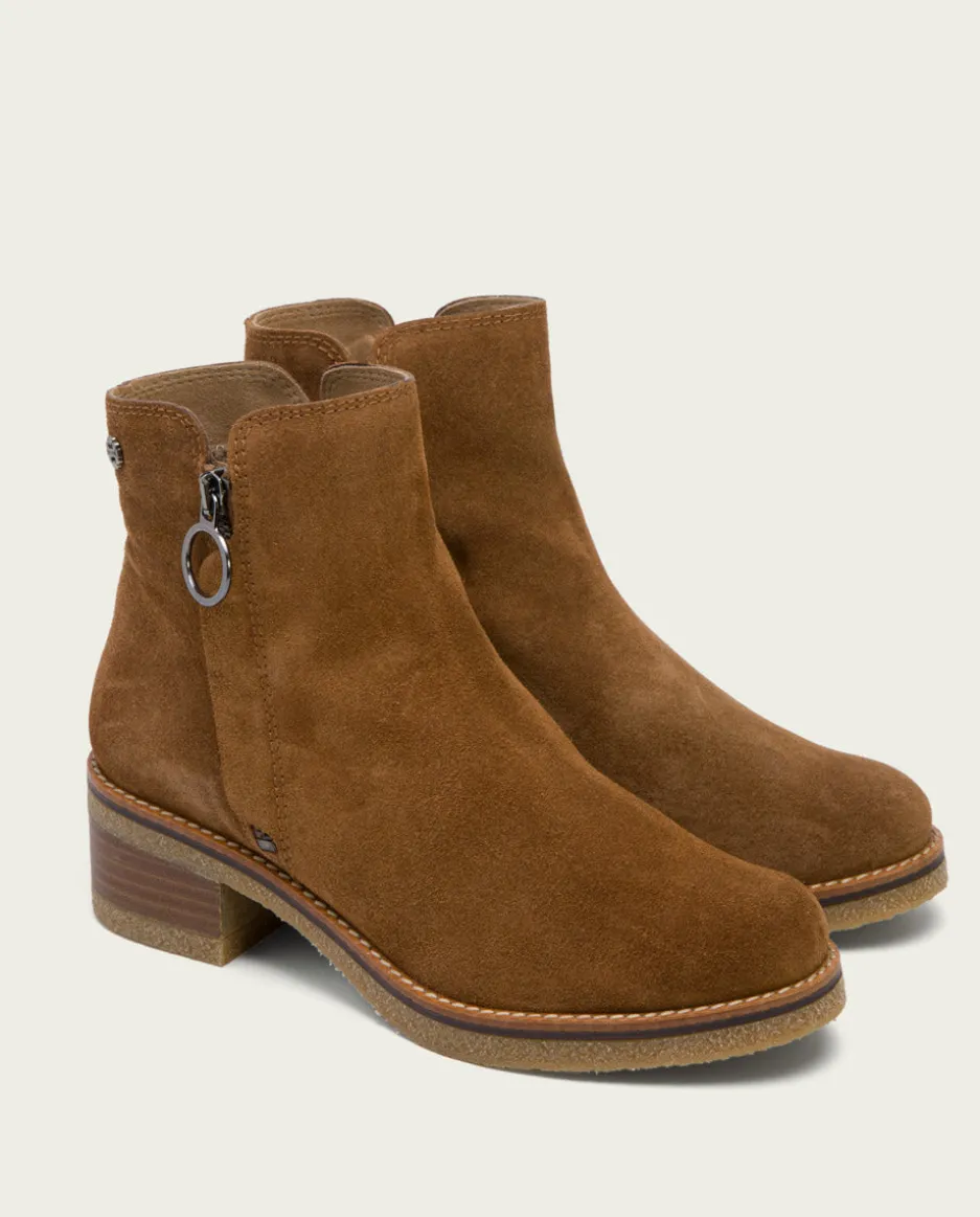 Botines Planos Cuero Con Cremallera Poppy