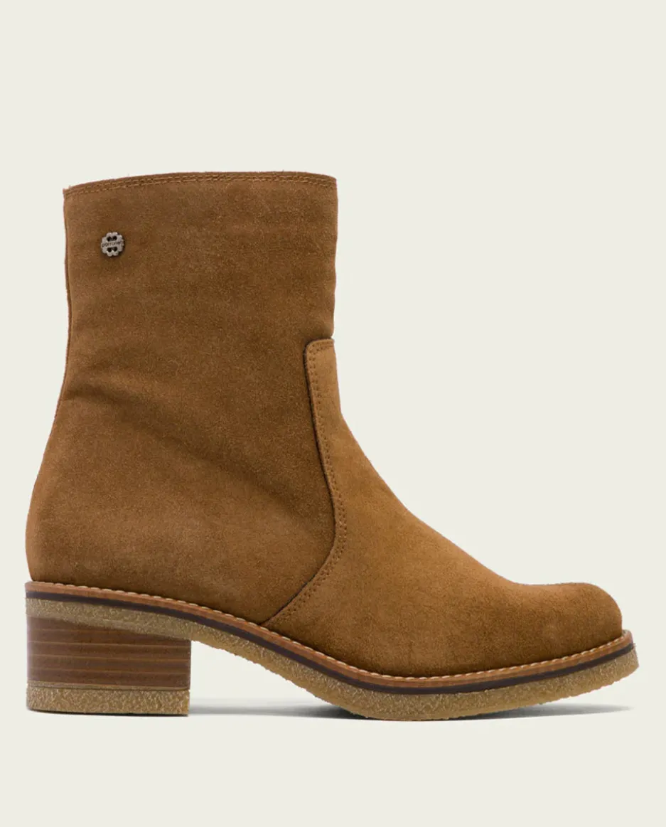Botines Planos Cuero Con Cremallera Palma