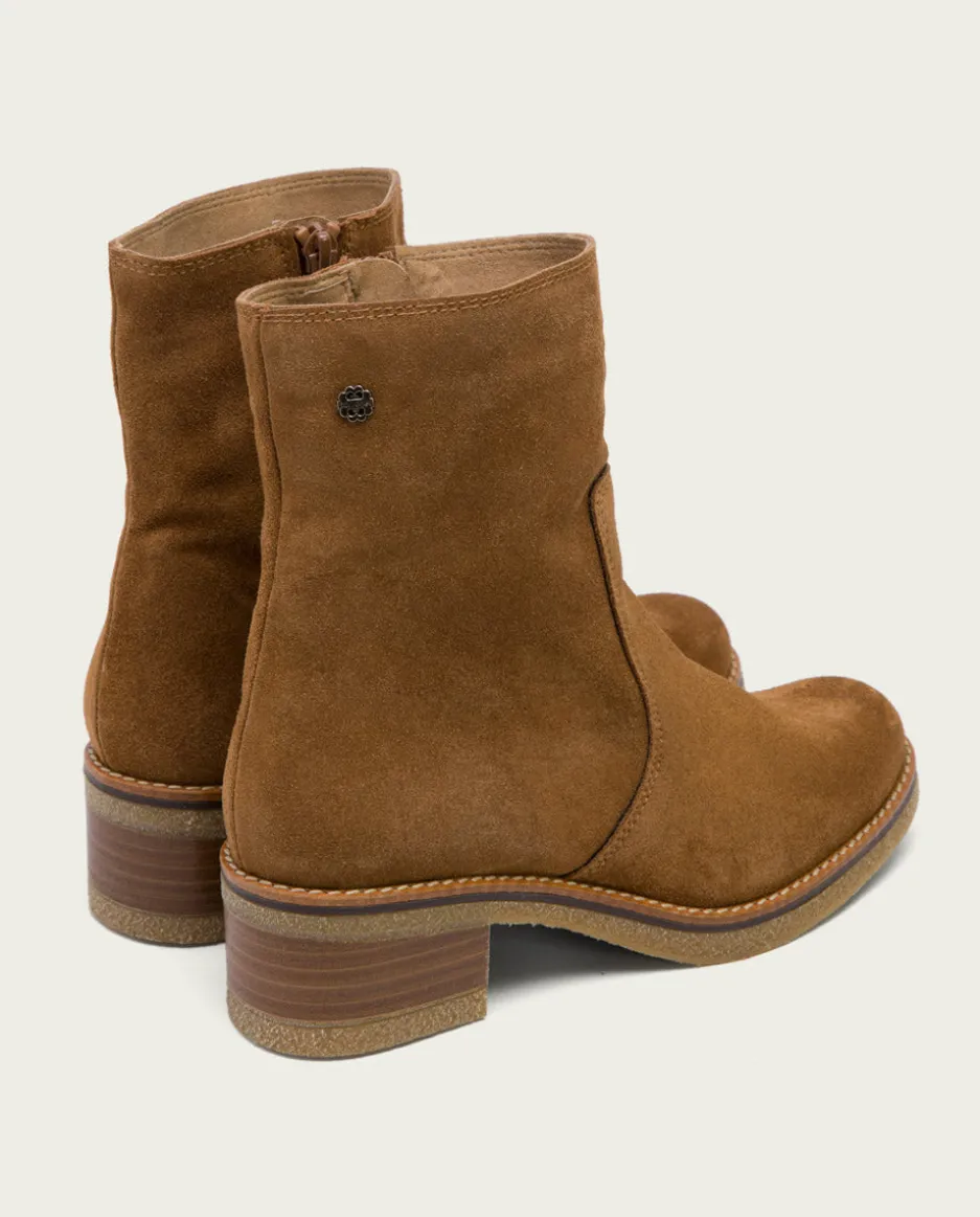 Botines Planos Cuero Con Cremallera Palma