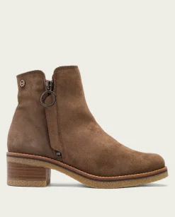 Botines Planos Moka Con Cremallera Poppy
