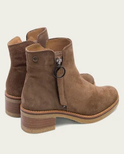 Botines Planos Moka Con Cremallera Poppy