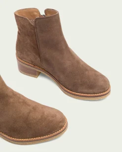 Botines Planos Moka Con Cremallera Poppy