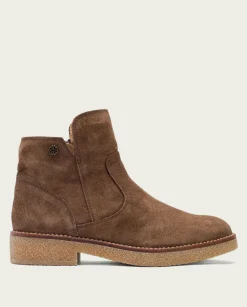 Botines Planos Moka Con Cremallera Valerie