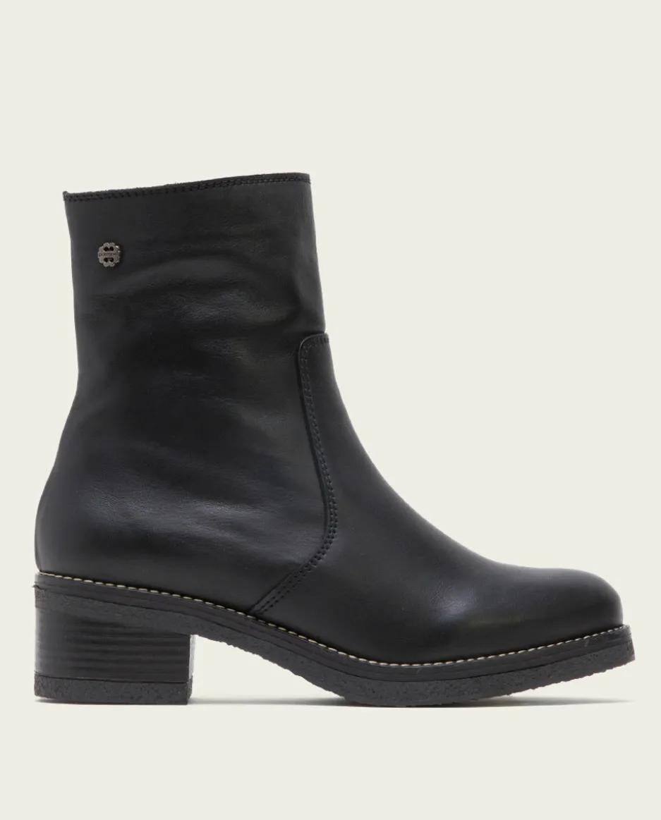 Botines Planos Negros Con Cremallera Pax