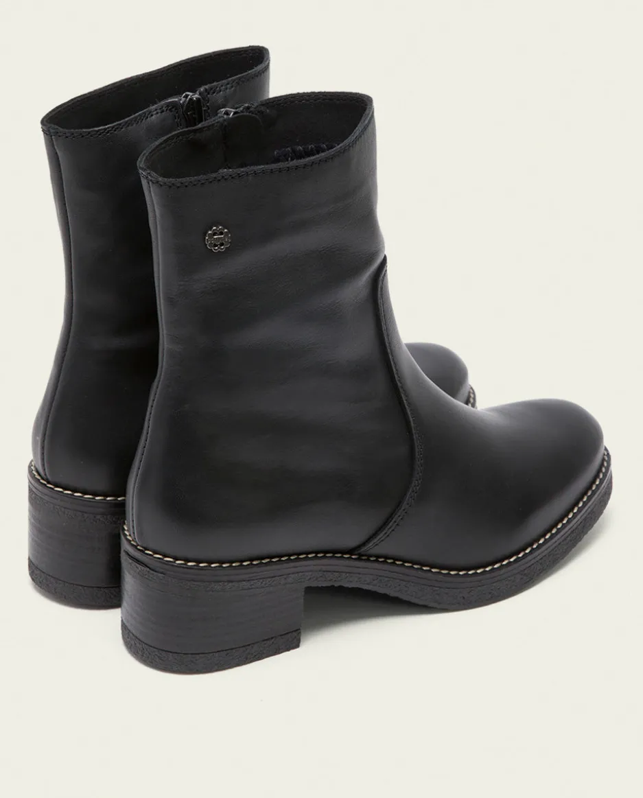 Botines Planos Negros Con Cremallera Pax