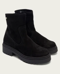 Botines Serraje Negros Con Cremallera Sharon