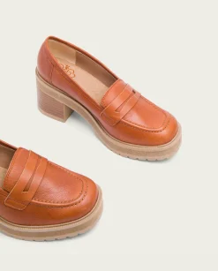 Mocasines De Tacón Cuero Rahel