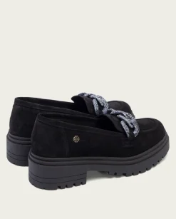 Mocasines Planos Negros Con Adorno Saiko