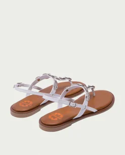 Sandalia Plana Piel Blanco Antonella