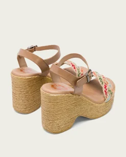 Sandalia Tacón Alto Taupe Mariel