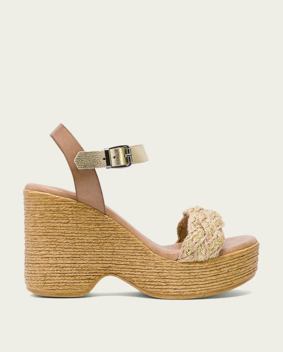 Sandalia Tacón Alto Taupe Platino Raina