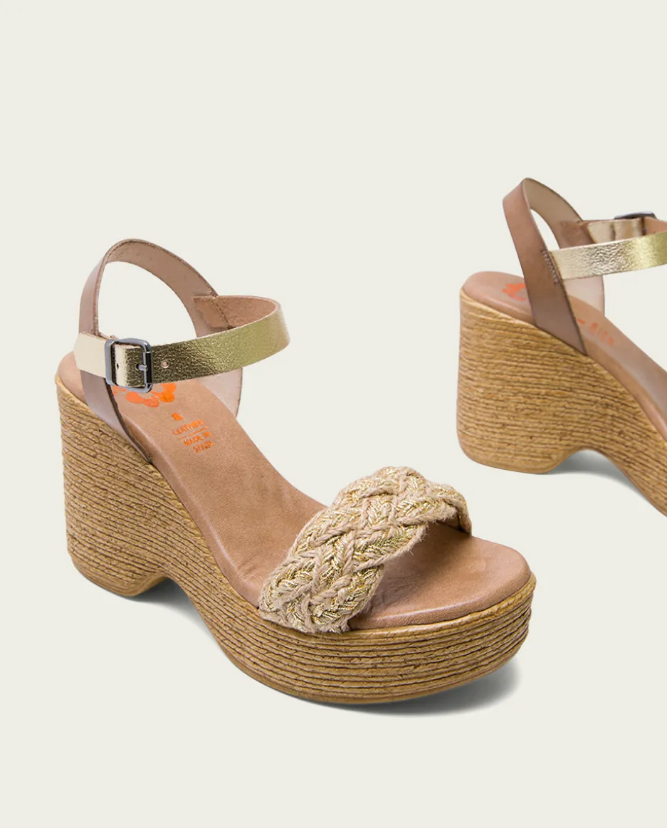 Sandalia Tacón Alto Taupe Platino Raina