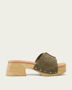 Sandalia Tacón Bajo Kaki Rosie