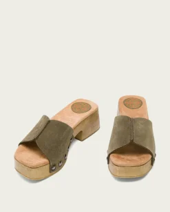 Sandalia Tacón Bajo Kaki Rosie