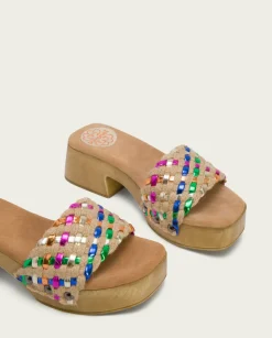 Sandalia Tacón Bajo Multicolor Uma