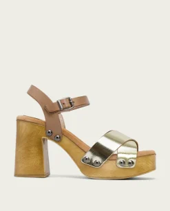 Sandalia Tacón Dorado Vega