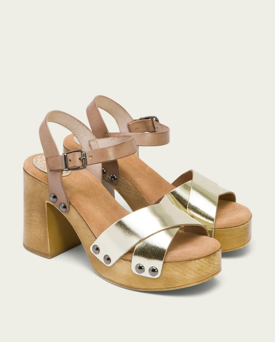 Sandalia Tacón Dorado Vega