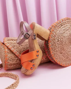 Sandalia Tacón Naranja Vega