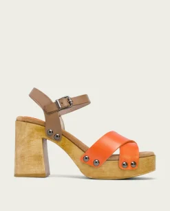 Sandalia Tacón Naranja Vega
