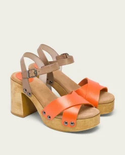 Sandalia Tacón Naranja Vega
