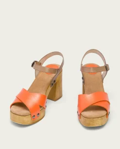Sandalia Tacón Naranja Vega