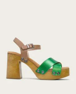 Sandalia Tacón Verde Vega