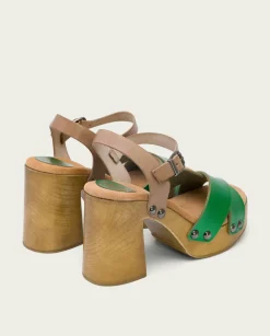 Sandalia Tacón Verde Vega