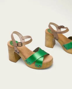 Sandalia Tacón Verde Vega